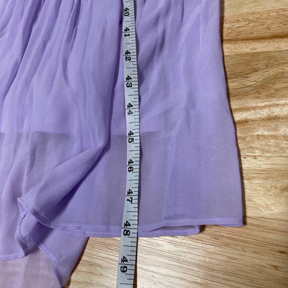 Calvin Klein NWT Solid-Hued Ruffle A-Line Midi Dress Size XS Opal Purple Chiffon - Picture 8 of 8